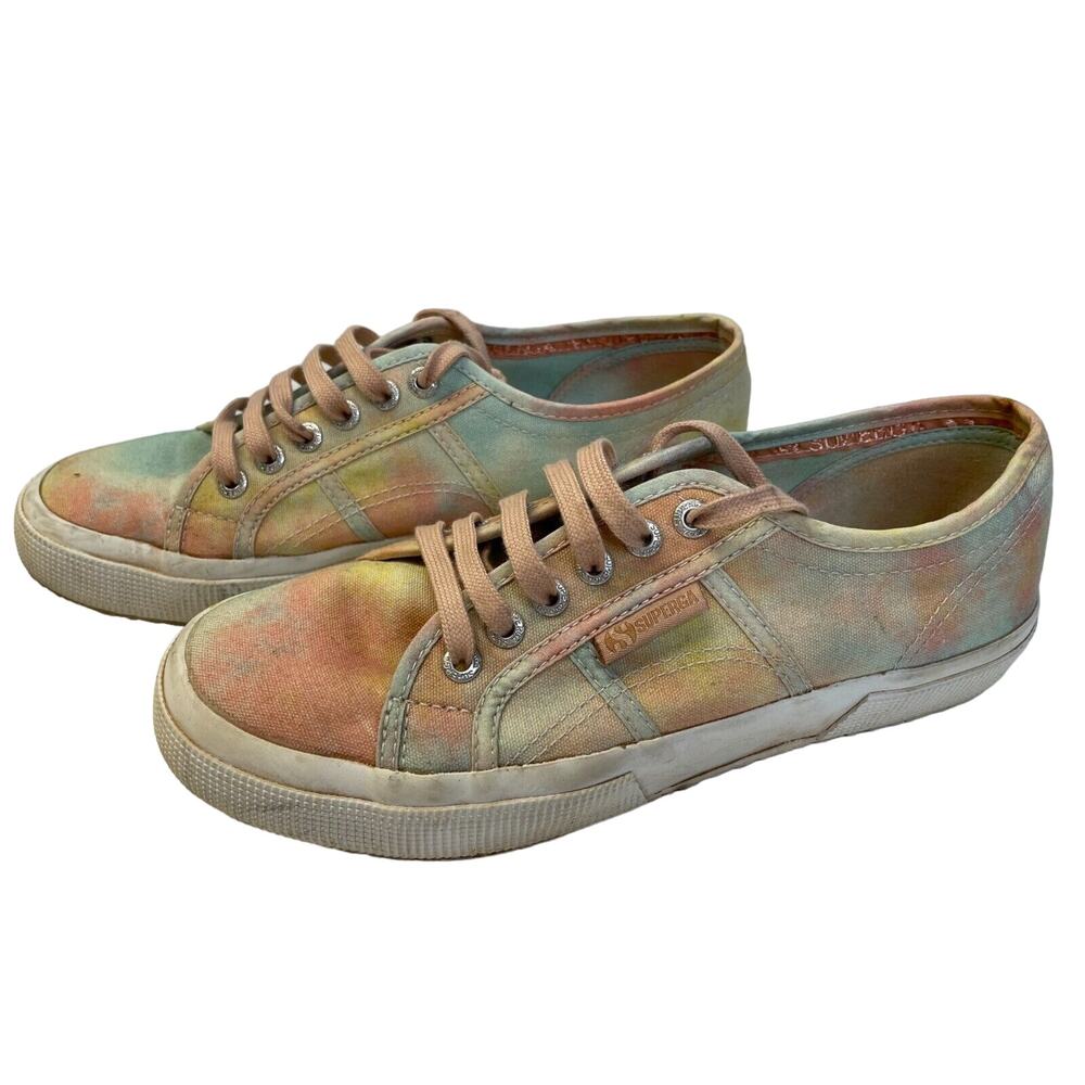 Superga Shoes Womens 39.5 (US 9) 2750 Canvas Rainbow Printed Sneakers Multicolor